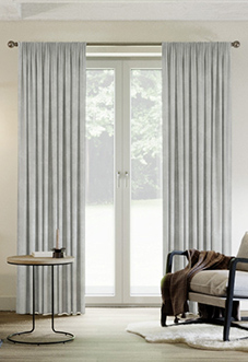 Chenille (Blackout) Pencil Pleat, Stone - Ready Made Curtains